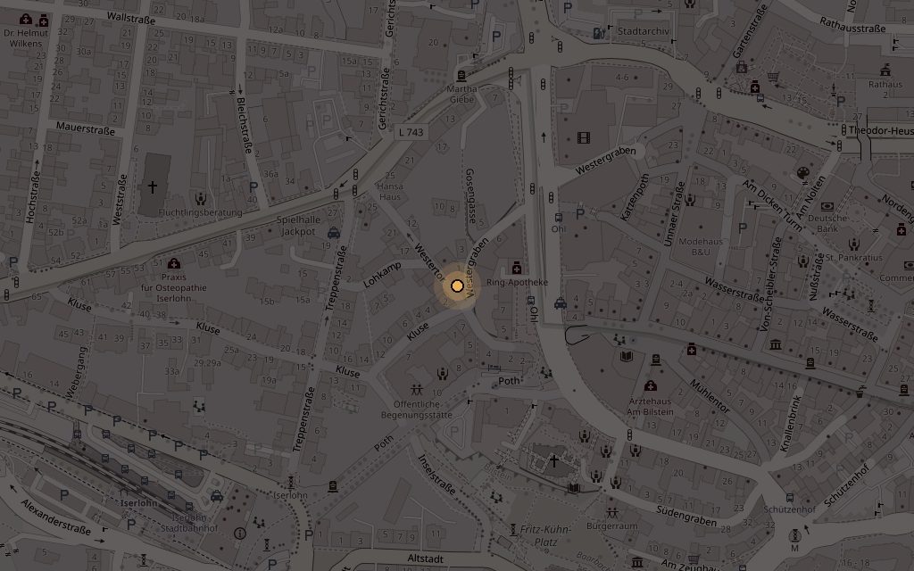 Lage des Restaurants in der Iserlohner Altstadt